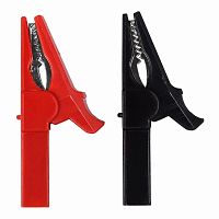 Зажим крокодил для тестера 15А 75 мм Rexant 16-0033 гнездо «banana» 2 шт  картинка